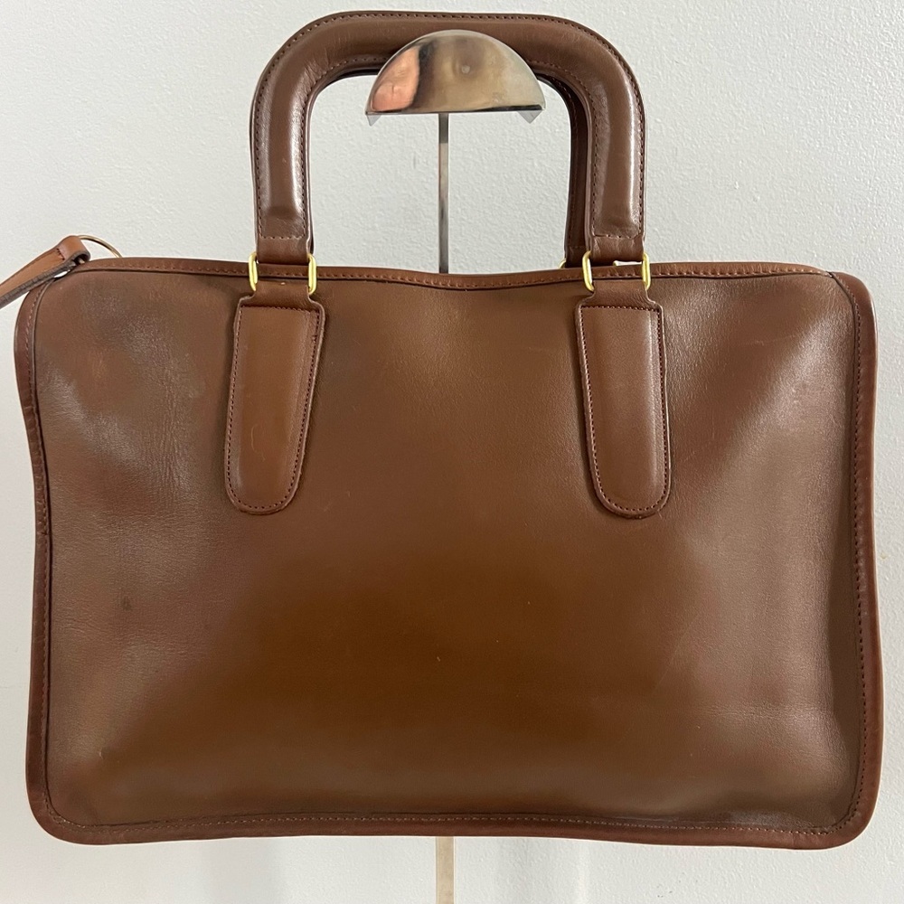 Coach Vintage Slim Satchel Leather Handbag Bonnie Cashin 1970s 1980s Made in NYC - Picture 2 of 16